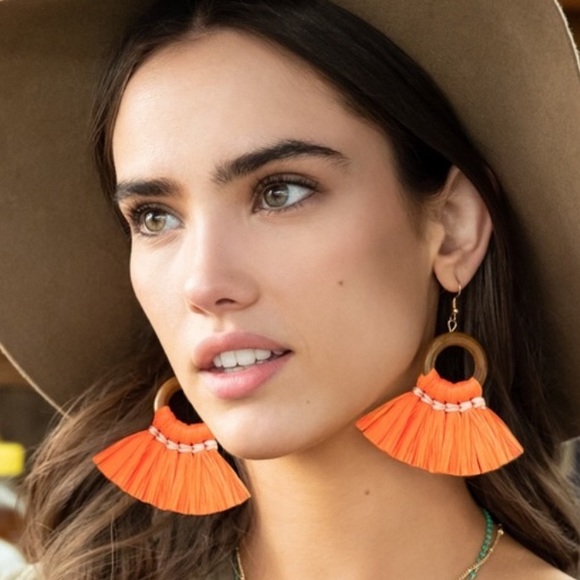 ✨Plunder Orange Everette Raffia Earrings - Picture 2 of 4